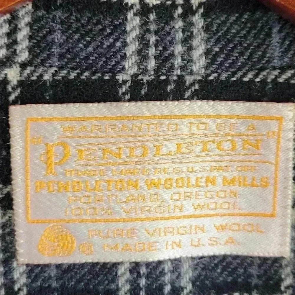 Vintage Pendleton 100% Virgin Wool Plaid Blazer Grey/Black Medium  1964-80's - Picture 5 of 8